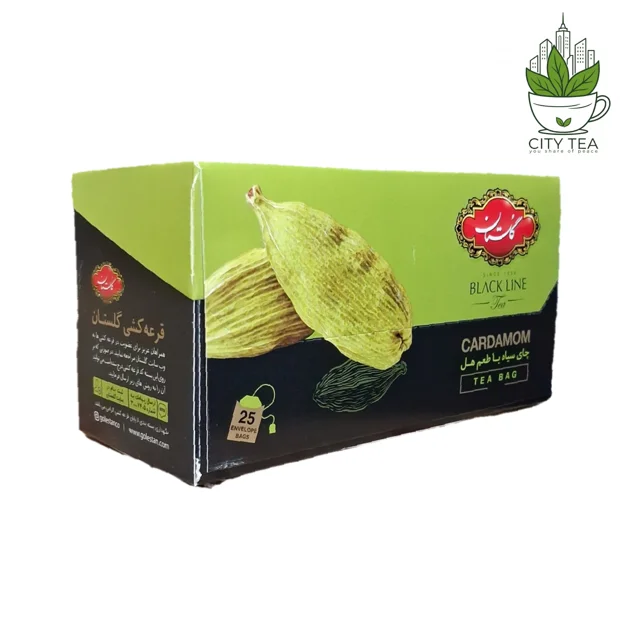 چای سیاه کیسه ای گلستان با طعم هل-پک 25 عددی