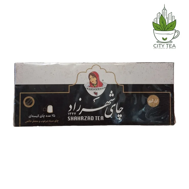 چای سیاه کیسه ای ارل گری شهرزاد-پک 25 عددی
