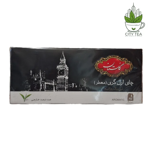چای سیاه کیسه ای گلستان ارل گری-پک 25 عددی