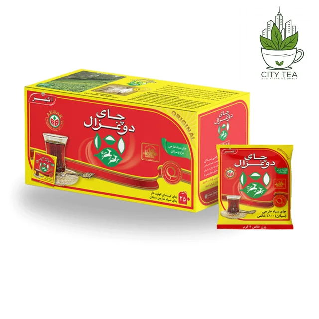چای سیاه کیسه ای ساده دوغزال-پک 25 عددی