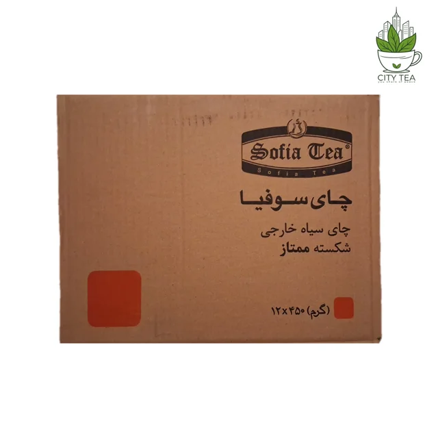 کارتن ۱۲ عددی چای سیاه ساده روزانه 450 گرمی قوطی فلزی-سوفیا